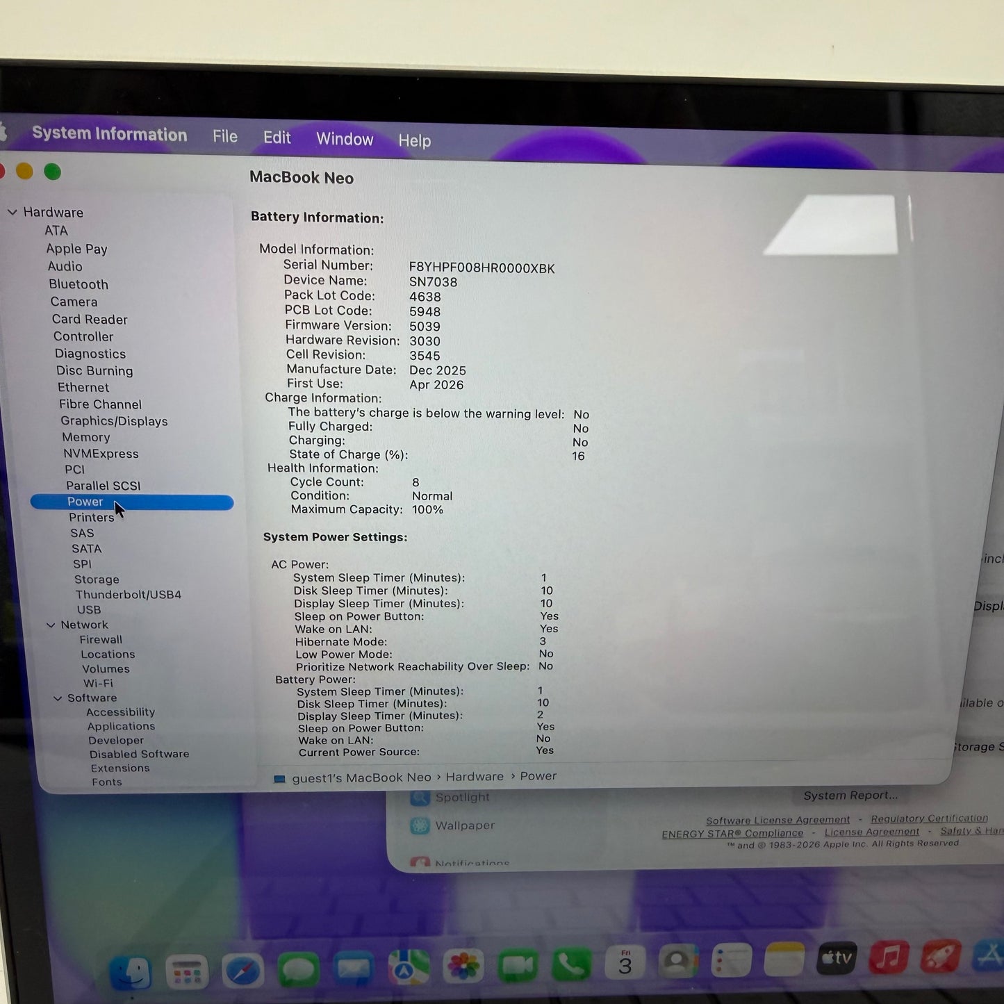 2026 Apple MacBook Neo 13" A18 Pro 5C GPU 4.0GHz 8GB RAM 512GB SSD A3404