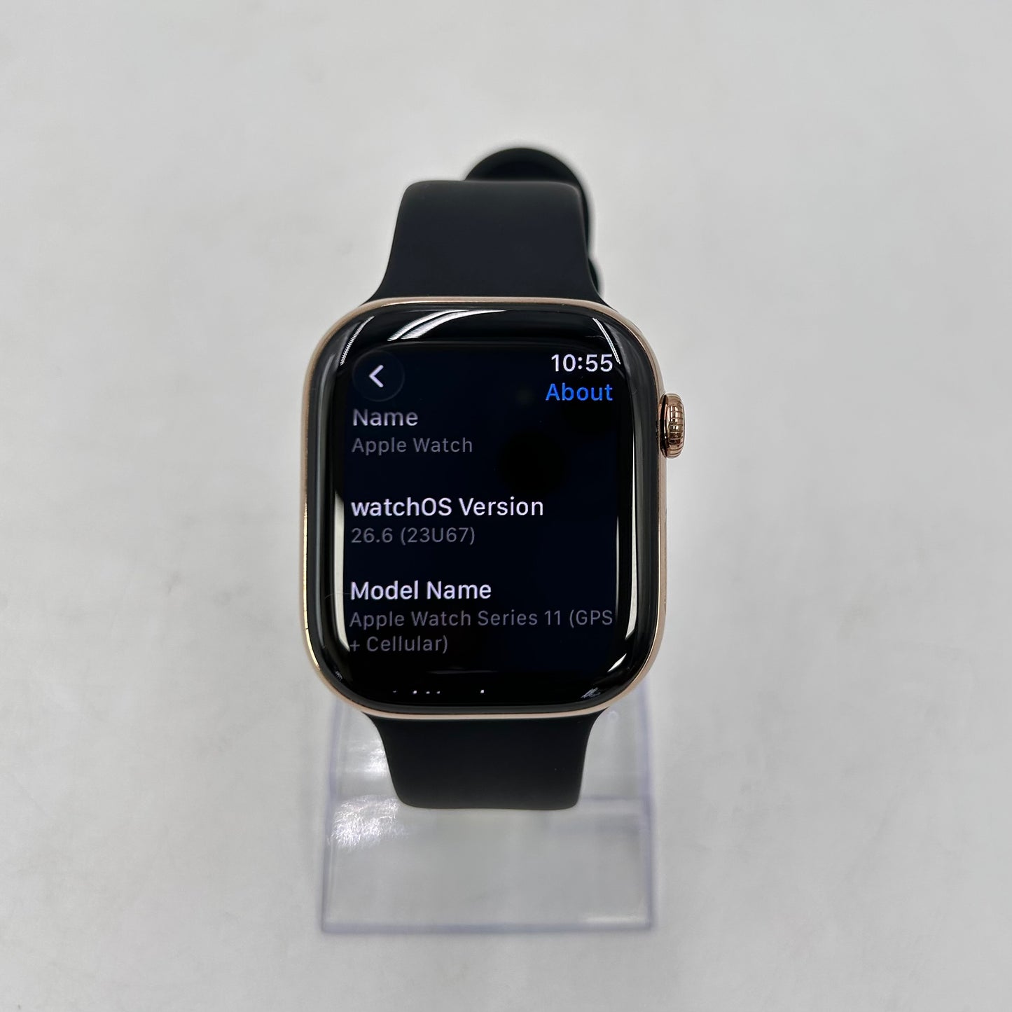 Unlocked Apple Watch Series 11 46MM Gold Titanium Black Sport Band MFC34LW/A