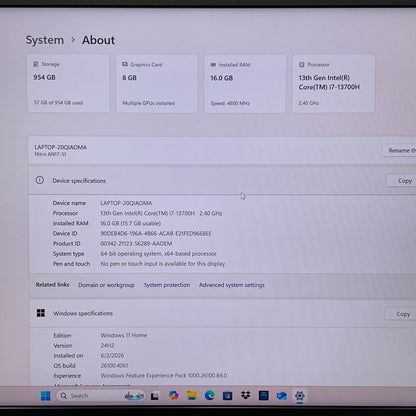 Acer Nitro 17 17.3" i7-13700H 2.4GHz 16GB RAM 1TB SSD GeForce RTX 4060