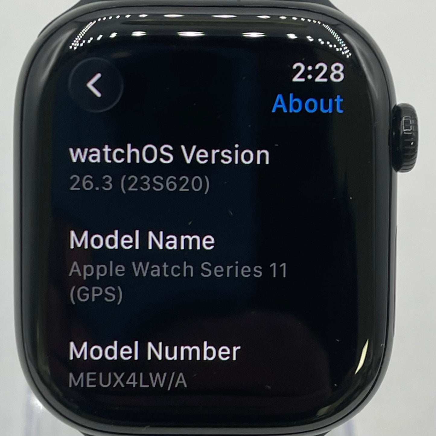 GPS Only Apple Watch Series 11 46MM Space Gray Aluminum Black Sport Band 