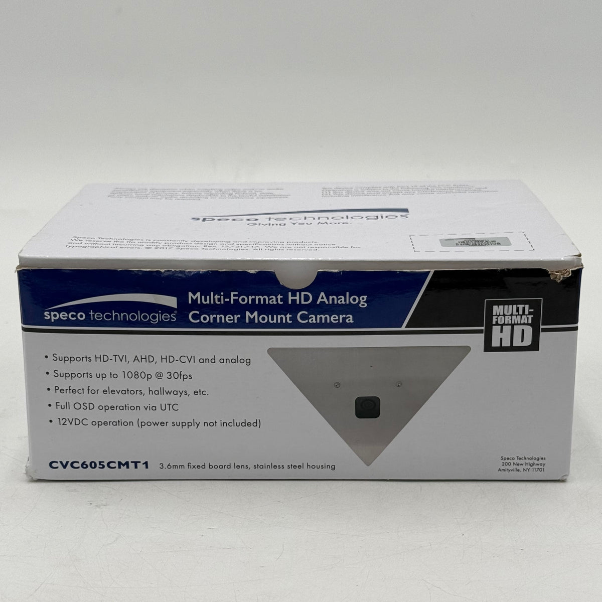 Speco Technologies Multi-Format HD Analog Corner Mount Camera CVC605CMT1