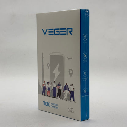 New Veger 10000mAh Portable Charger 15W Portable Power Bank V1115 Purple