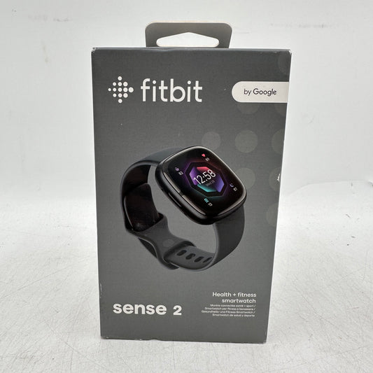New Fitbit Sense 2 24mm Health & Fitness Smart Watch FB521BKGB-US