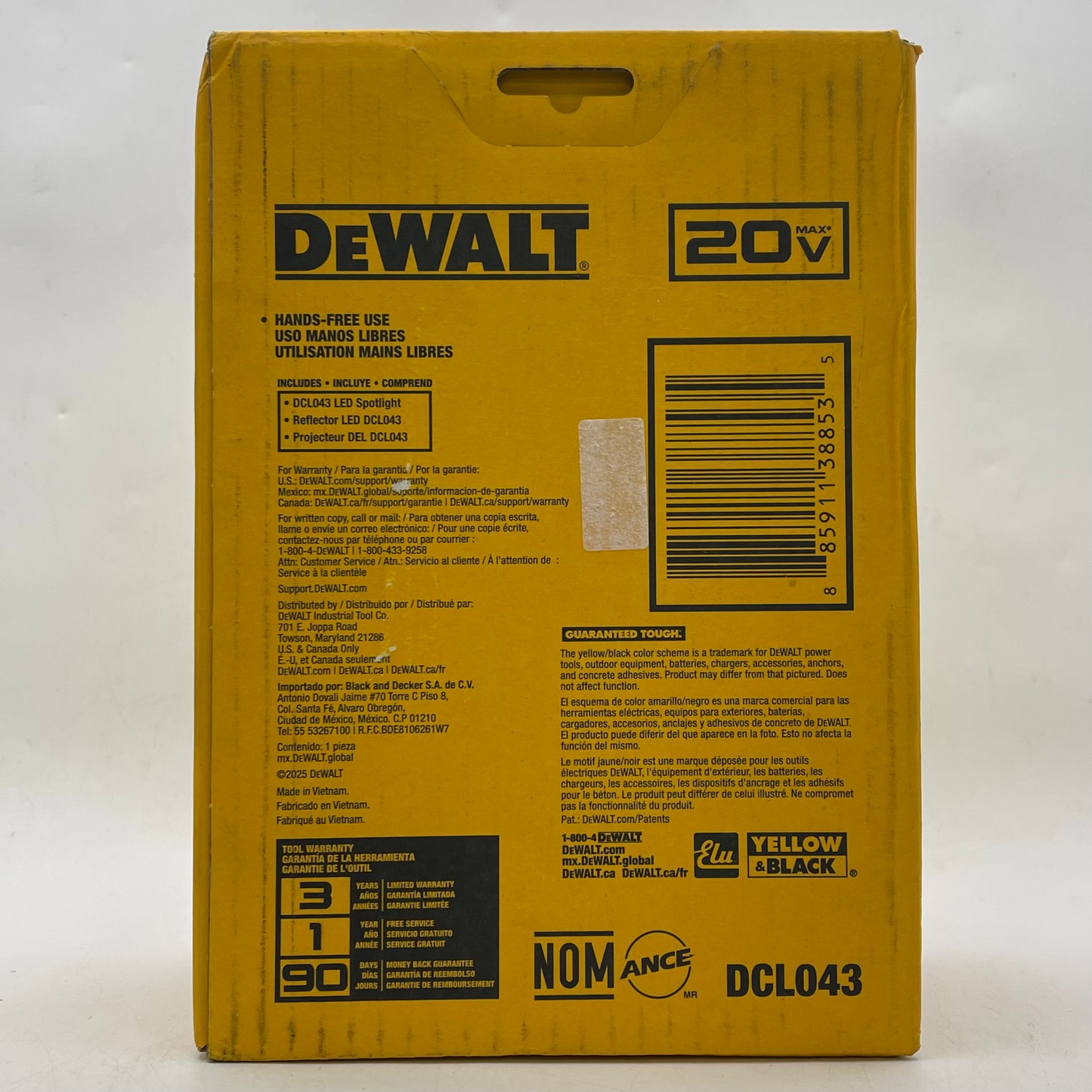 New DeWalt DCL043 20V MAX Jobsite LED Spotlight