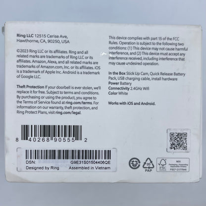 New Ring Stick Up Cam Wireless Indoor/Outdoor Camera B0C5QRZ47P