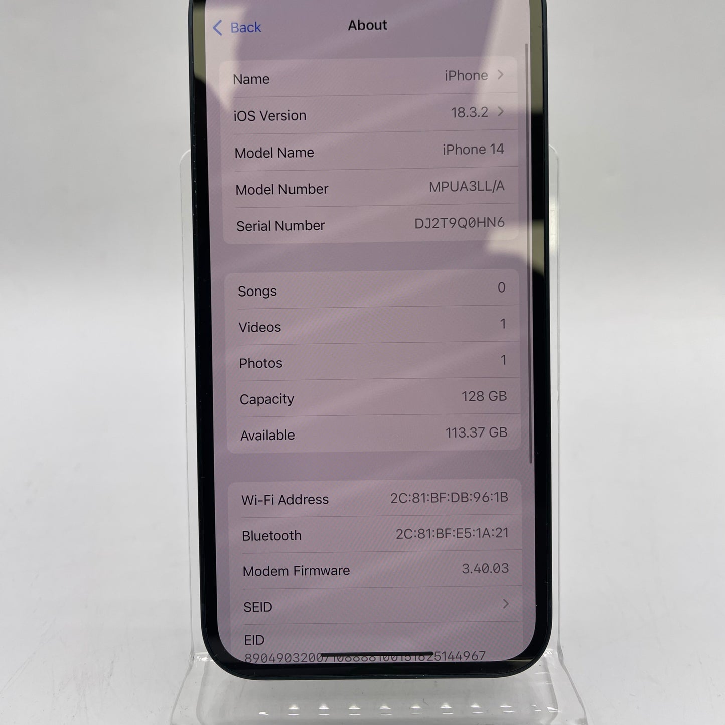 T-Mobile Apple iPhone 14 eSIM 128GB Midnight MPUA3LL/A