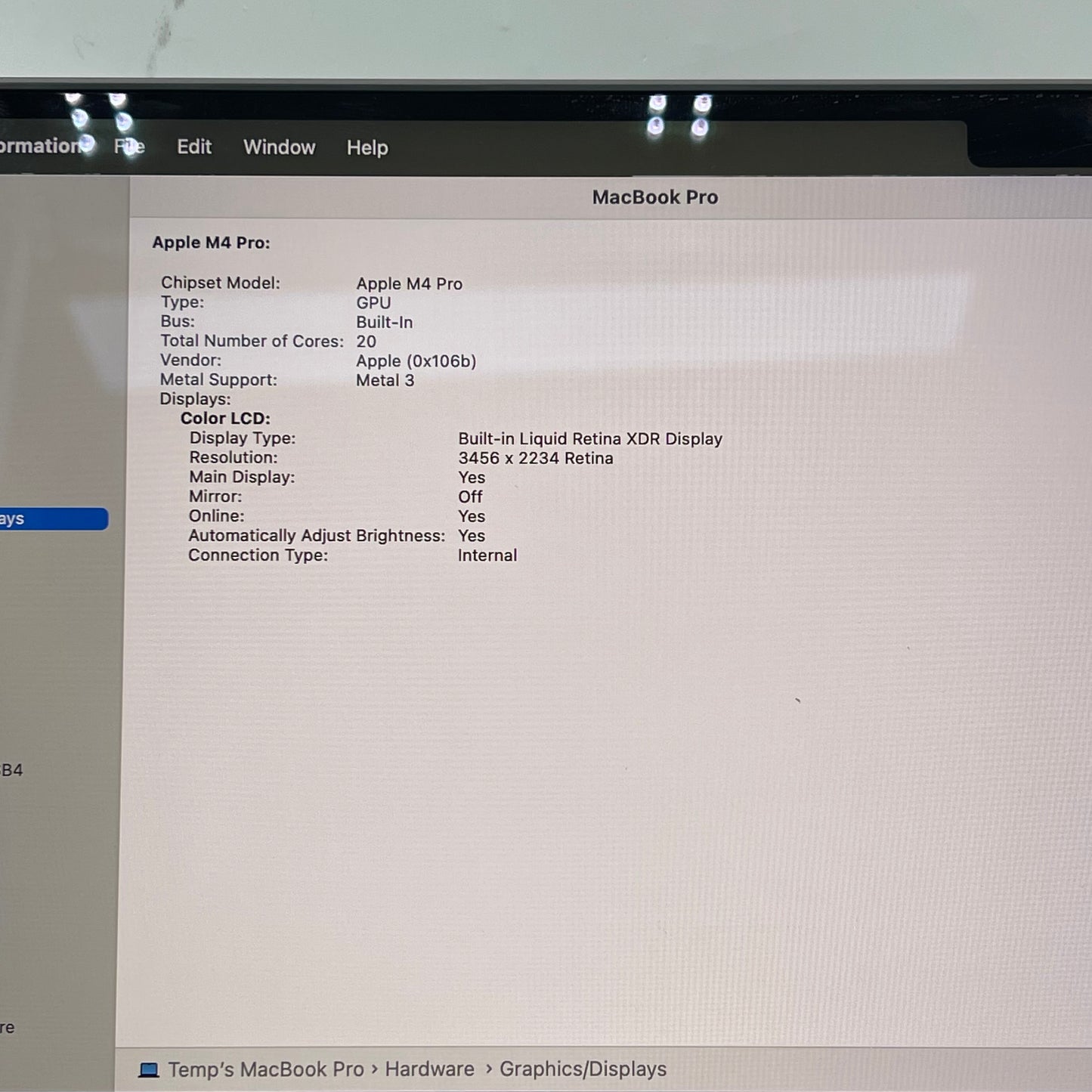 2024 Apple MacBook Pro 16" M4 Pro 20C GPU 4.5GHz 24GB RAM 512GB A3403 AppleCare+