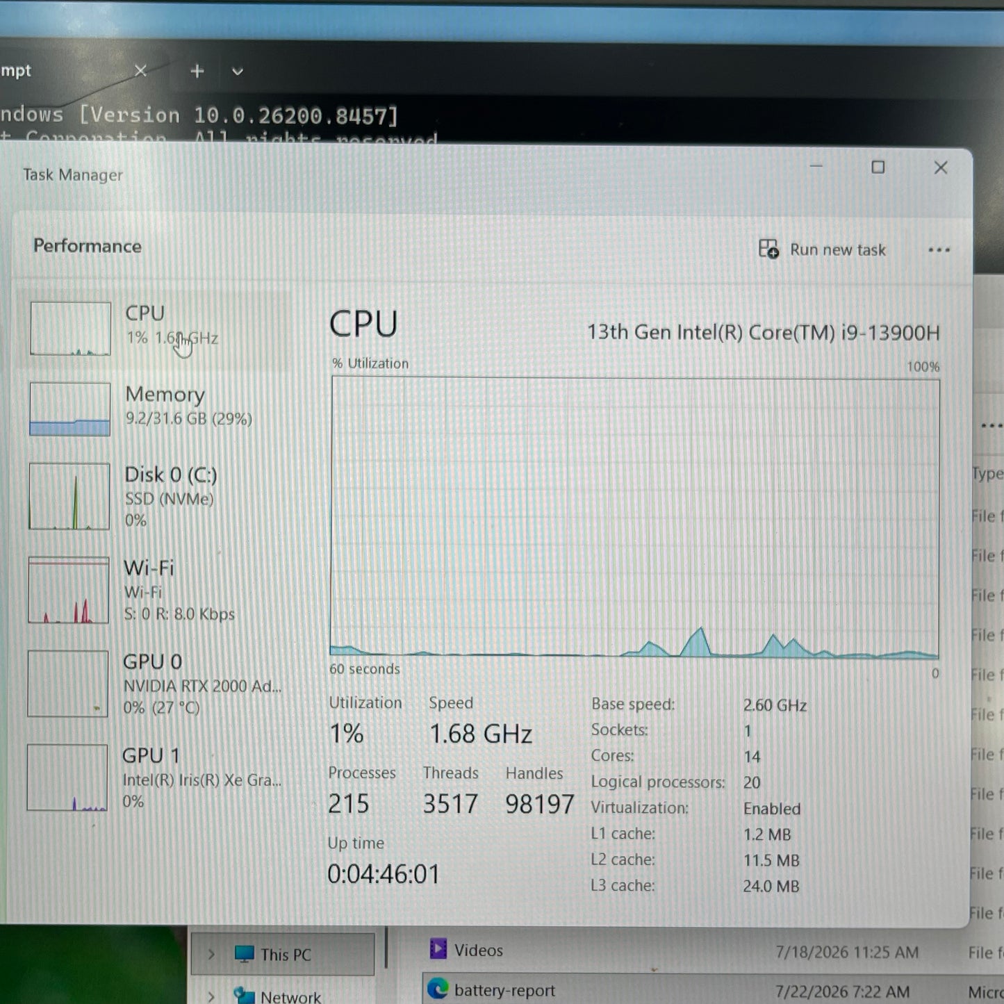 Dell Precision 5680 16" i9-13900H 2.6GHz 32GB RAM 1TB SSD RTX 2000 Ada