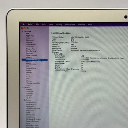 2017 Apple MacBook Air 13.3" i5 1.8GHz 8GB RAM 128GB SSD Silver A1466