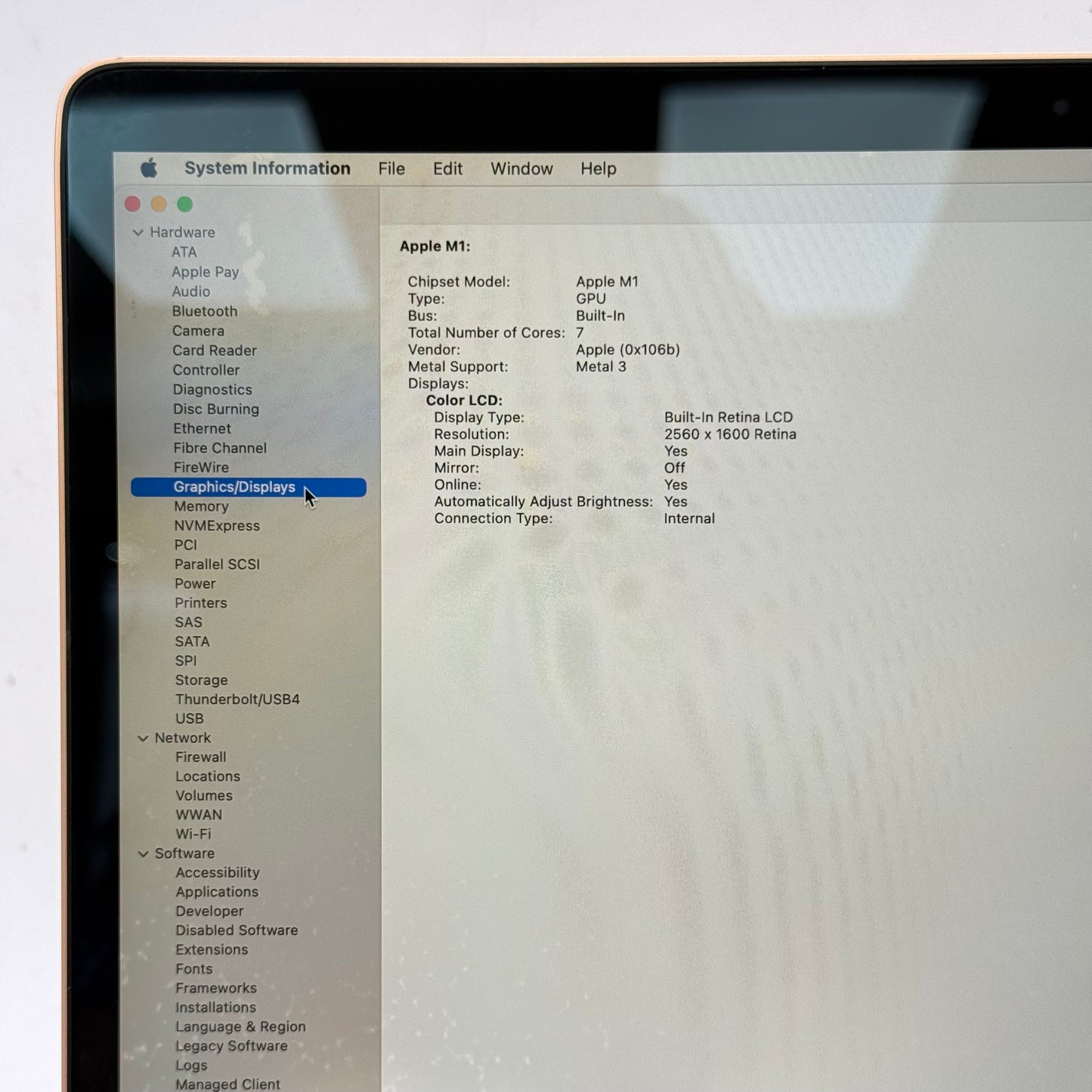 2020 Apple MacBook Air 13.3" M1 7C GPU 3.2GHz 8GB RAM 256GB SSD A2337