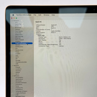 2020 Apple MacBook Air 13.3" M1 7C GPU 3.2GHz 8GB RAM 256GB SSD A2337