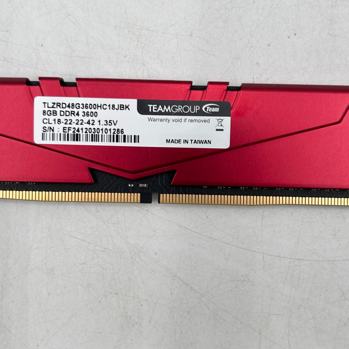 TeamGroup T-Force Vulcan 16GB (2x8GB) RAM DDR4 3600MHz TLZRD48G3600HC18JBK