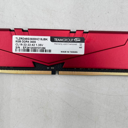 TeamGroup T-Force Vulcan 16GB (2x8GB) RAM DDR4 3600MHz TLZRD48G3600HC18JBK