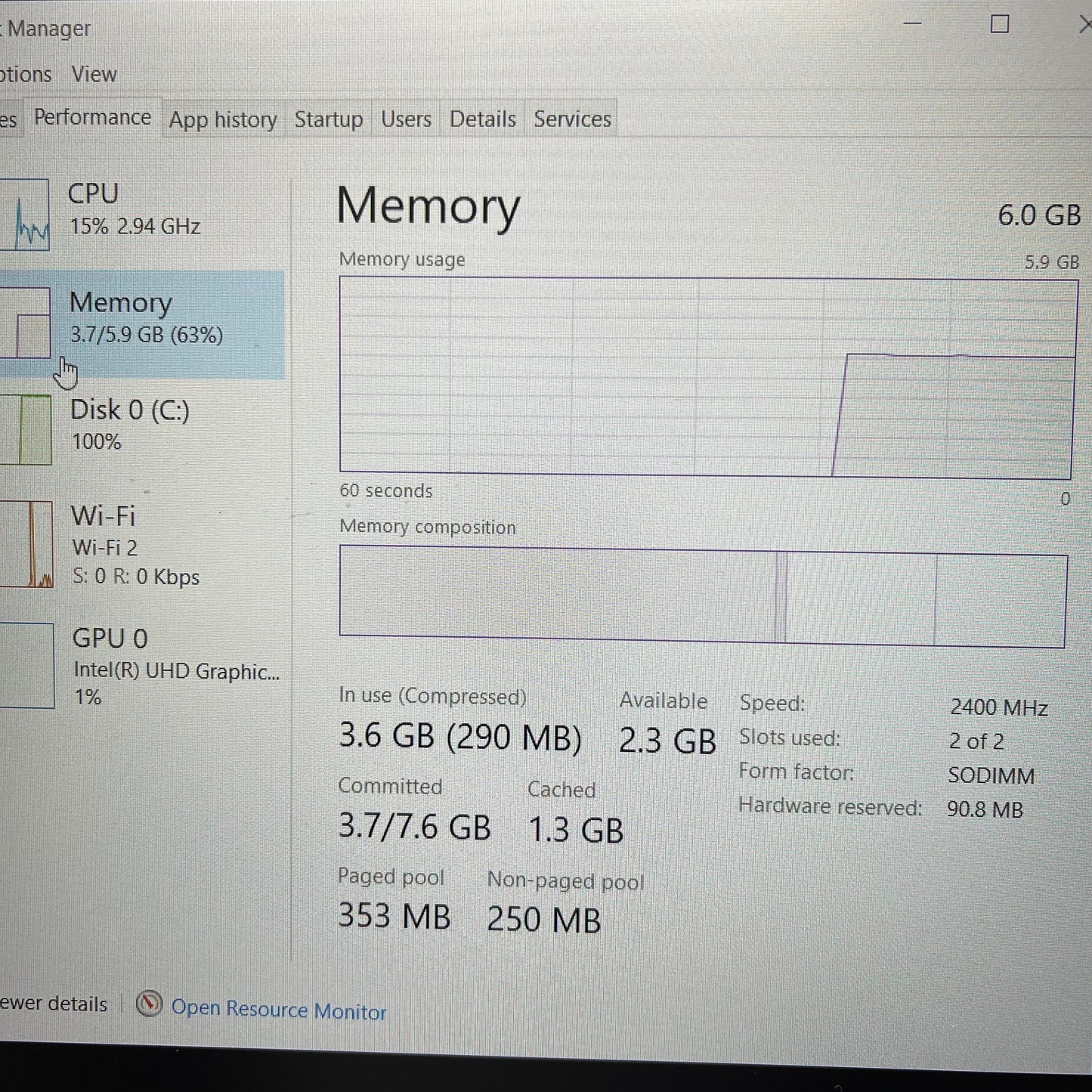 Lenovo IdeaPad 330S 15.6" i3-8130U 2.2GHz 6GB RAM 1TB HDD