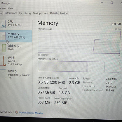 Lenovo IdeaPad 330S 15.6" i3-8130U 2.2GHz 6GB RAM 1TB HDD