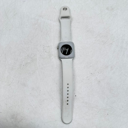 Unlocked Apple Watch SE 2nd Gen 44MM Silver Aluminum White Sport Band MNU63LL/A