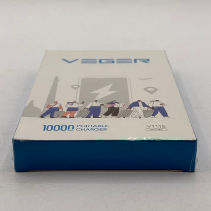 New Veger 10000mAh Portable Charger 15W Portable Power Bank V1115 White
