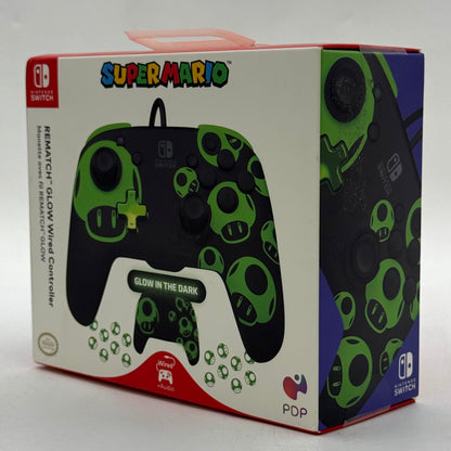 New PDP Rematch Glow Wired Glow In The Dark Controller Black