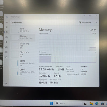 Dell G5 15.6" i7-9750H 2.6GHz 16GB RAM 256GB SSD 1TB HDD GeForce GTX 1660 Ti