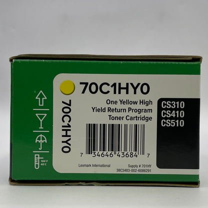 New Lexmark One Yellow High Yield Return Program 70C1HY0 Yellow Toner Cartridge