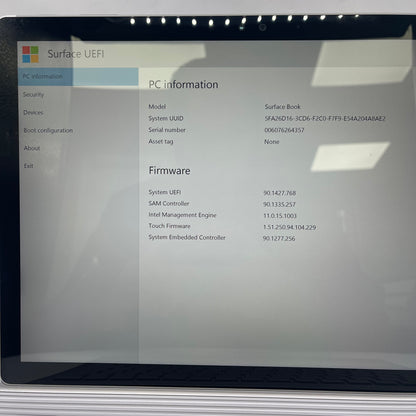Broken Microsoft Surface Book 1 1703 i5 8GB RAM 128GB SSD Read