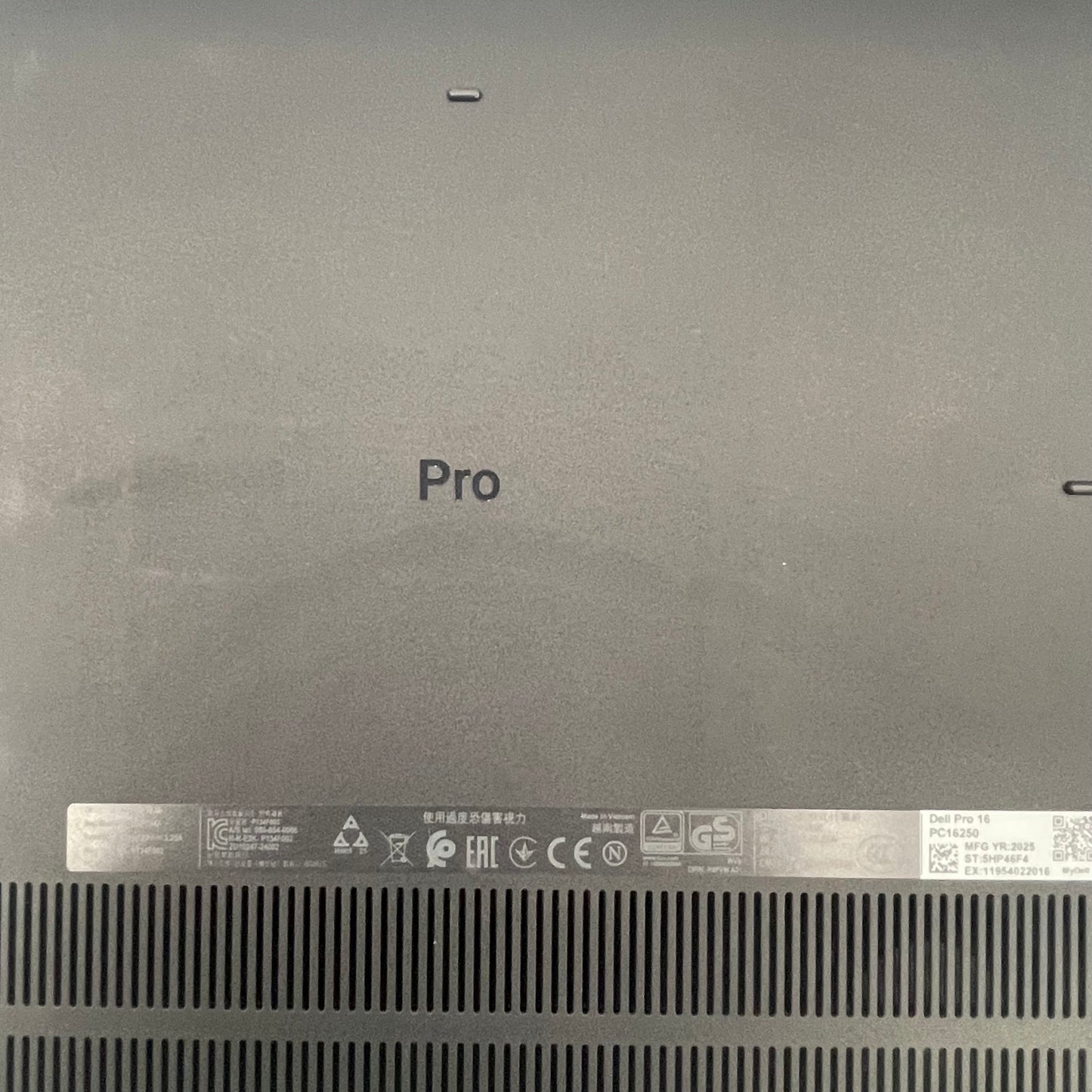 Dell Pro 16 PC16250 16" Core Ultra 5 225U 1.5GHz 16GB RAM 512GB SSD