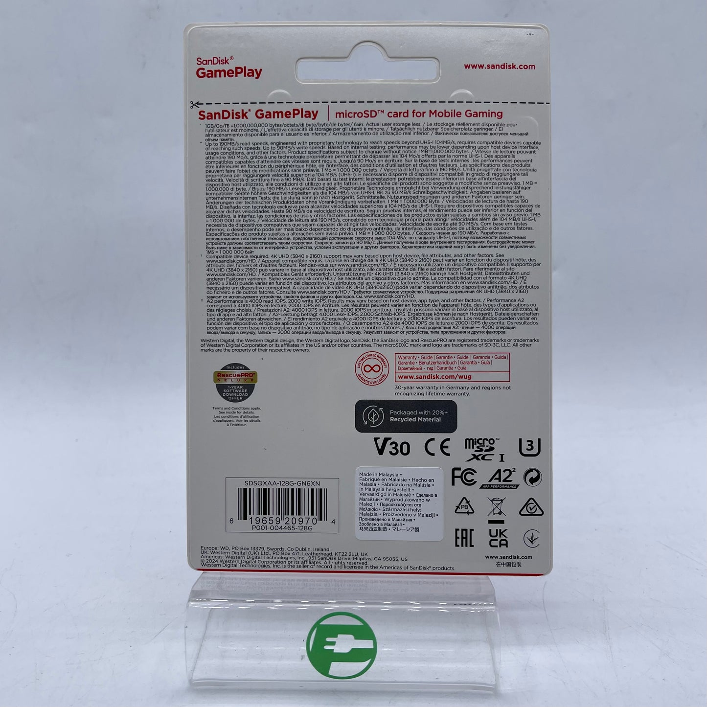New SanDisk GamePlay 128GB microSD Card 4K SDSQXAA-128G-GN6XN