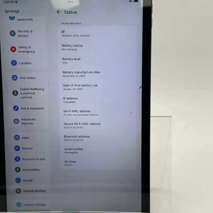 WiFi Only Lenovo Idea Tab 128GB Luna Grey TB336FU