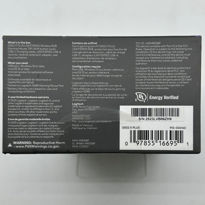 New Logitech G502 X 910-006160 Wireless Mouse Black