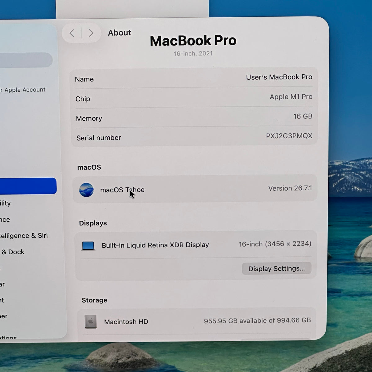 2021 Apple MacBook Pro 16" M1 Pro 16C GPU 3.2GHz 16GB RAM 1TB SSD A2485