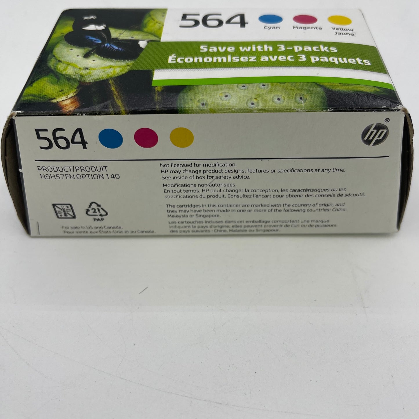 New HP 564 N9H57FN Yellow, Cyan and Magenta Ink Cartridge