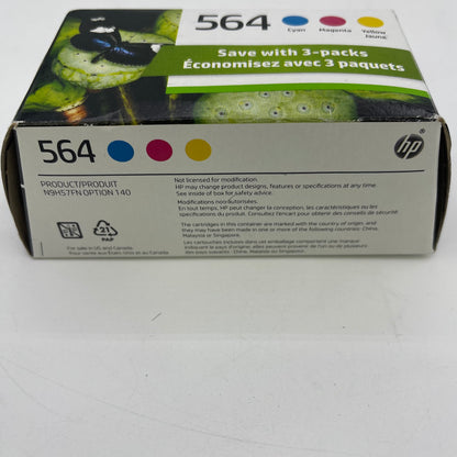 New HP 564 N9H57FN Yellow, Cyan and Magenta Ink Cartridge