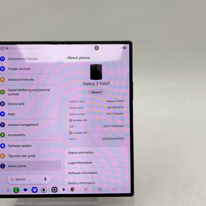 Factory Unlocked Samsung Galaxy Z Fold7 12GB RAM 512GB SM-F966B/DS Jetblack