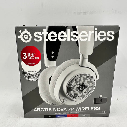 New Steelseries Arctis Nova 7P Wireless Gaming Headset+Booster Pack Bundle White 61562
