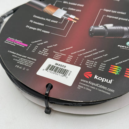 New Kopul Studio Elite 4000 Series XLR Microphone Cable M4020 (20 ft.)