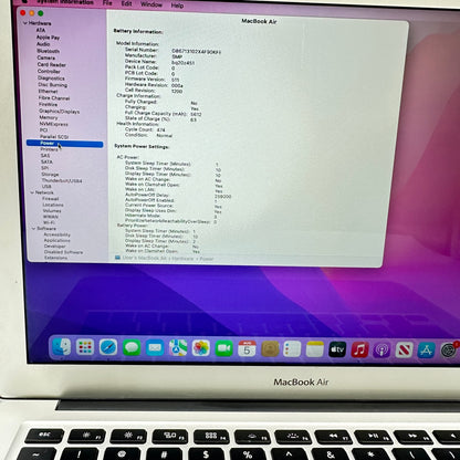 2015 Apple MacBook Air 13.3" i5 1.6GHz 8GB RAM 128GB SSD Silver A1466