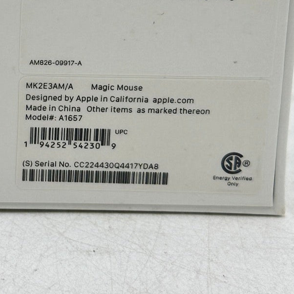 New Apple Magic Mouse 2 White MK2E3AM/A A1657