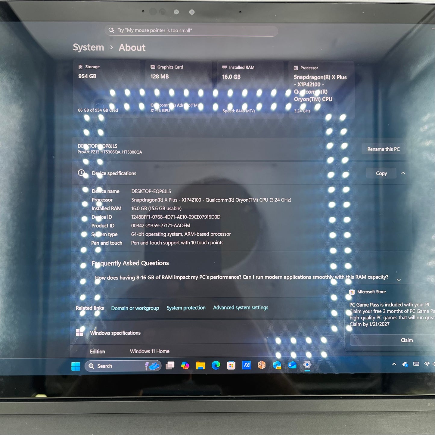 Asus ProArt PZ13 HT5306Q 13.3" Snapdragon X Plus 16GB RAM 1TB SSD ADRENO