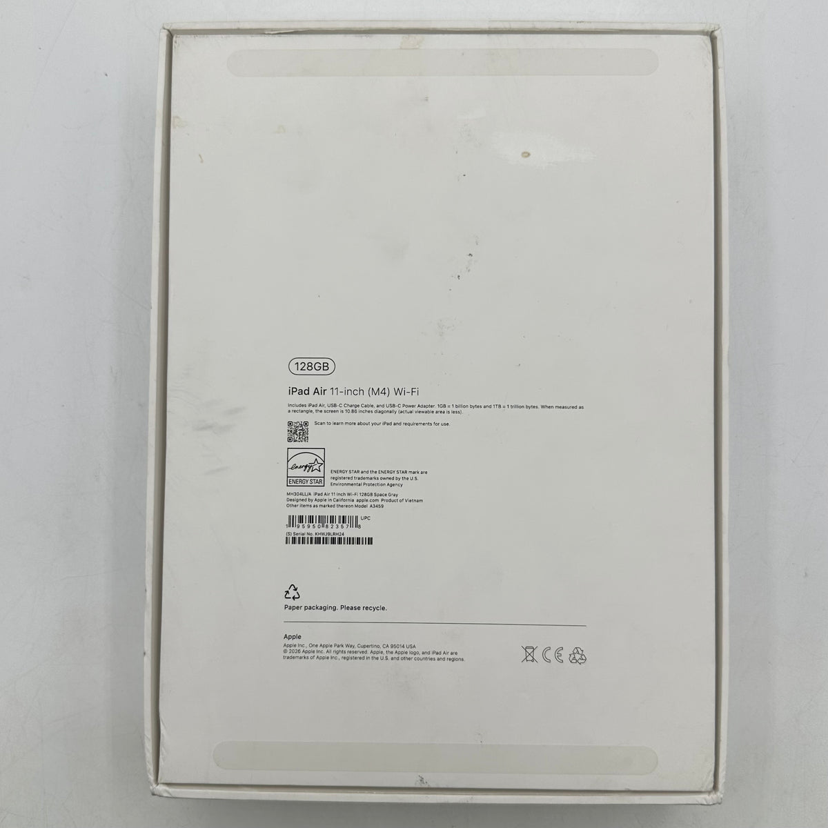 WiFi Only Apple iPad Air 11" M4 128GB Space Gray MH304LL/A