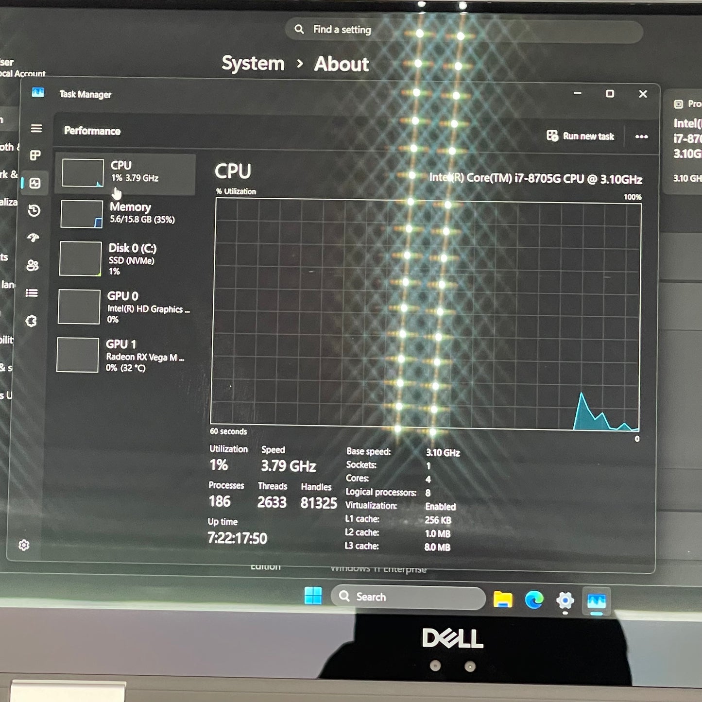 Dell XPS 15 9575 15.6" i7-8705G 3.1GHz 16GB RAM 256GB SSD