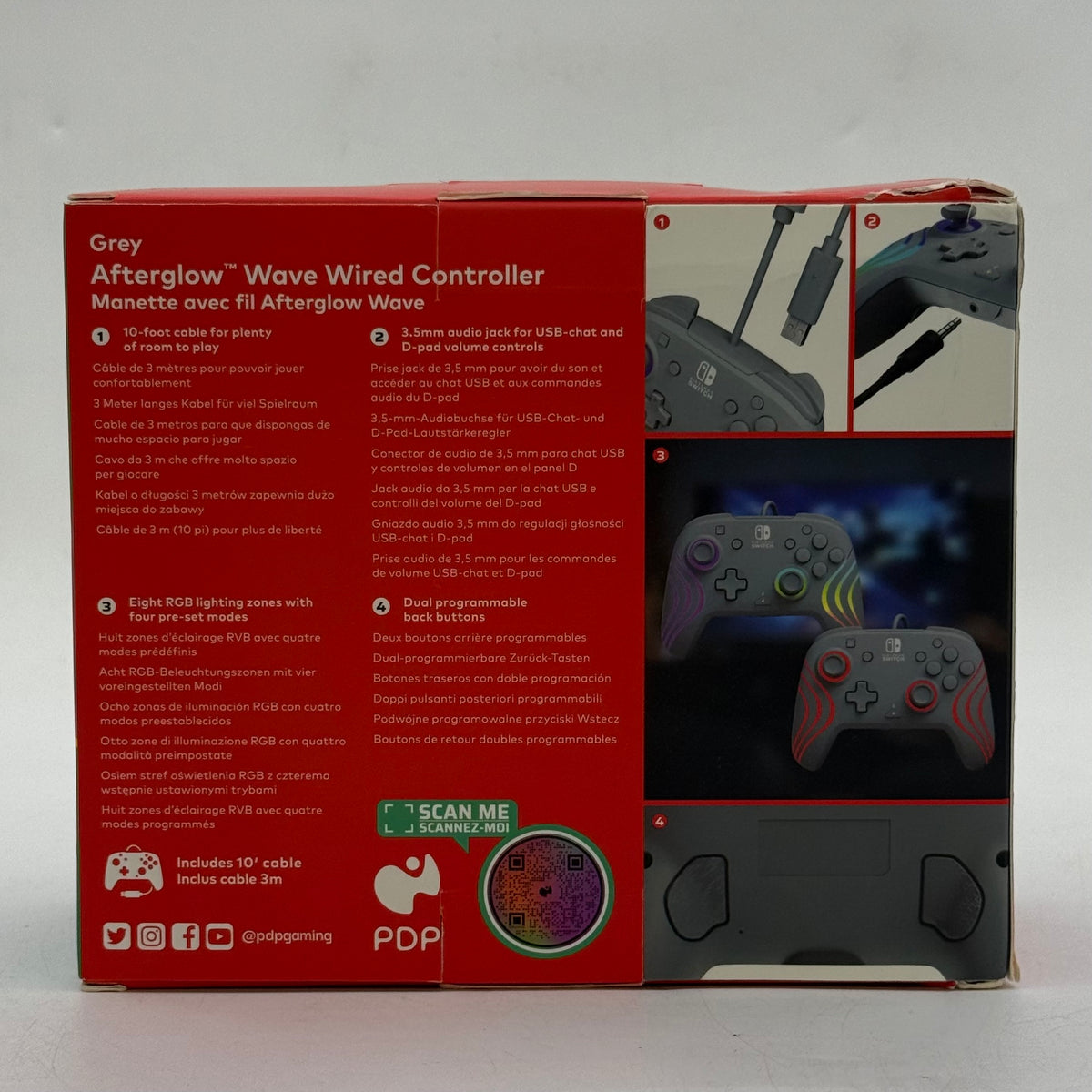 New PDP Nintendo Switch Afterglow Wave Wired Controller Controller Grey