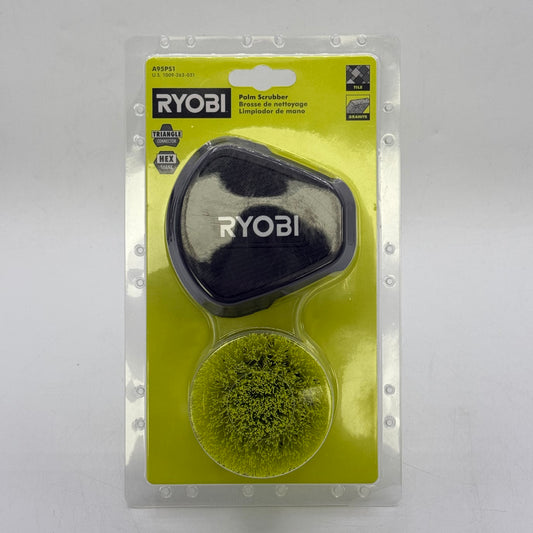New Ryobi A95PS1 18V Palm Scrubber & 2" Medium Bristle Brush