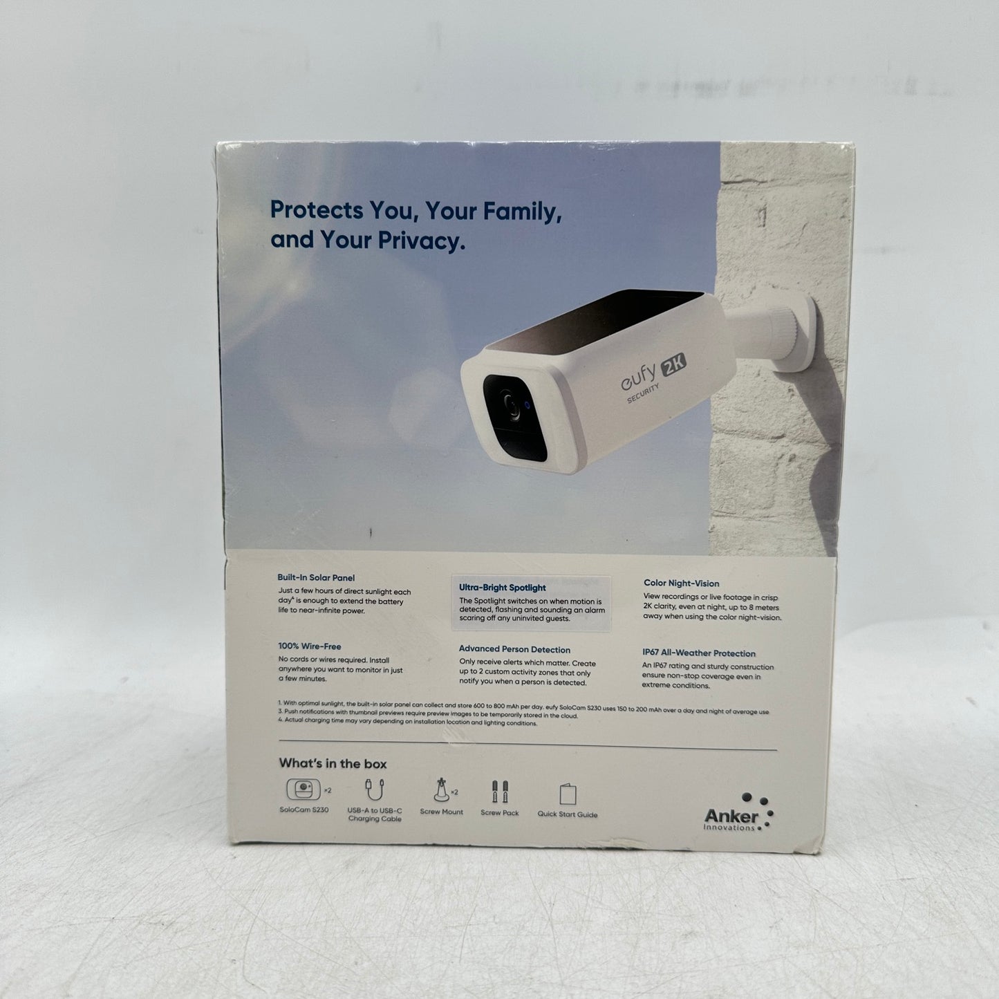 New eufy SoloCam S230 (2-Cam Pack) Bullet Security Camera T8124R