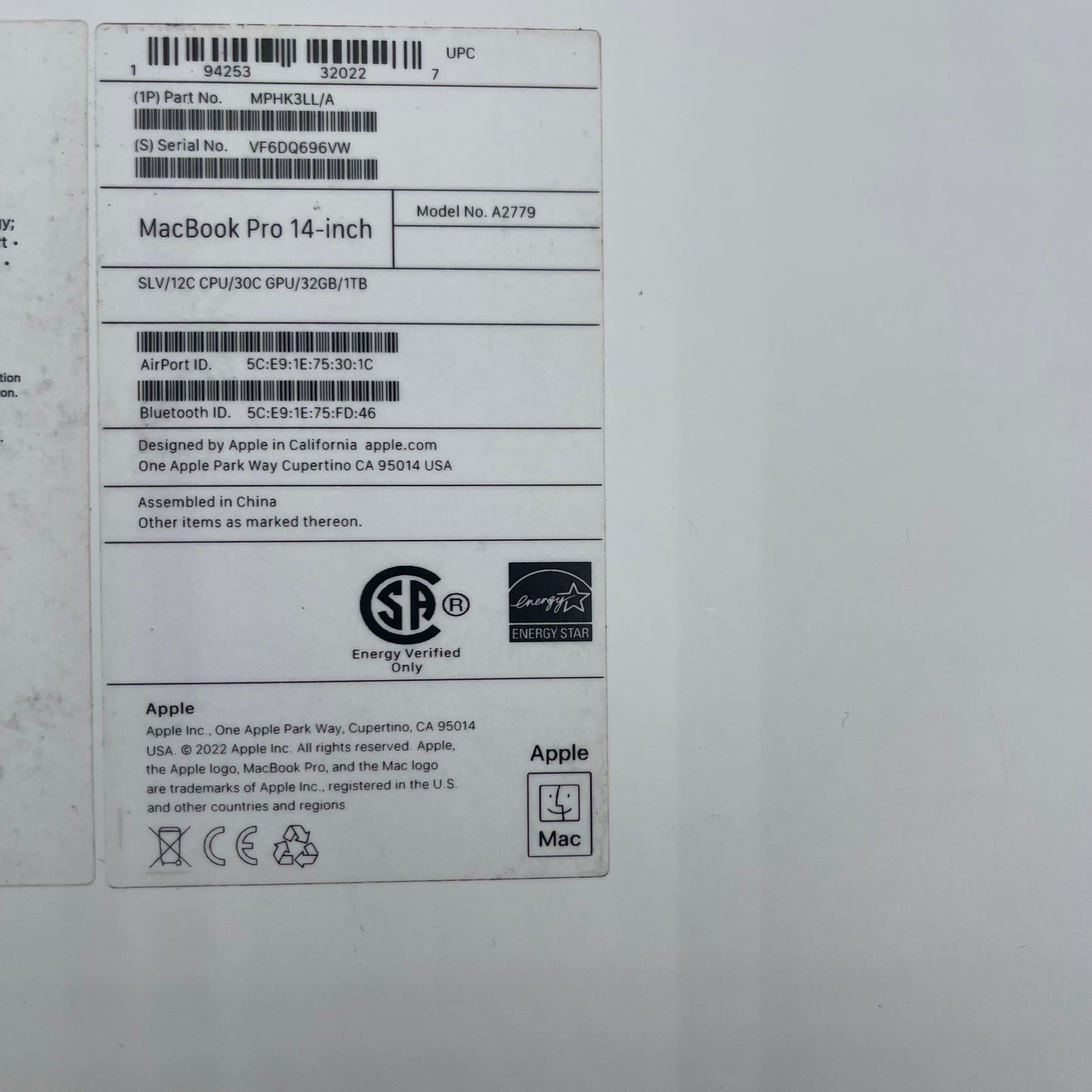 2023 Apple MacBook Pro 14" M2 Max 30C GPU 3.5GHz 32GB RAM 1TB SSD A2779 Read