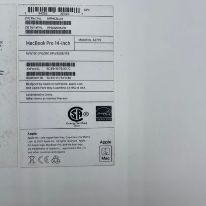 2023 Apple MacBook Pro 14" M2 Max 30C GPU 3.5GHz 32GB RAM 1TB SSD A2779 Read