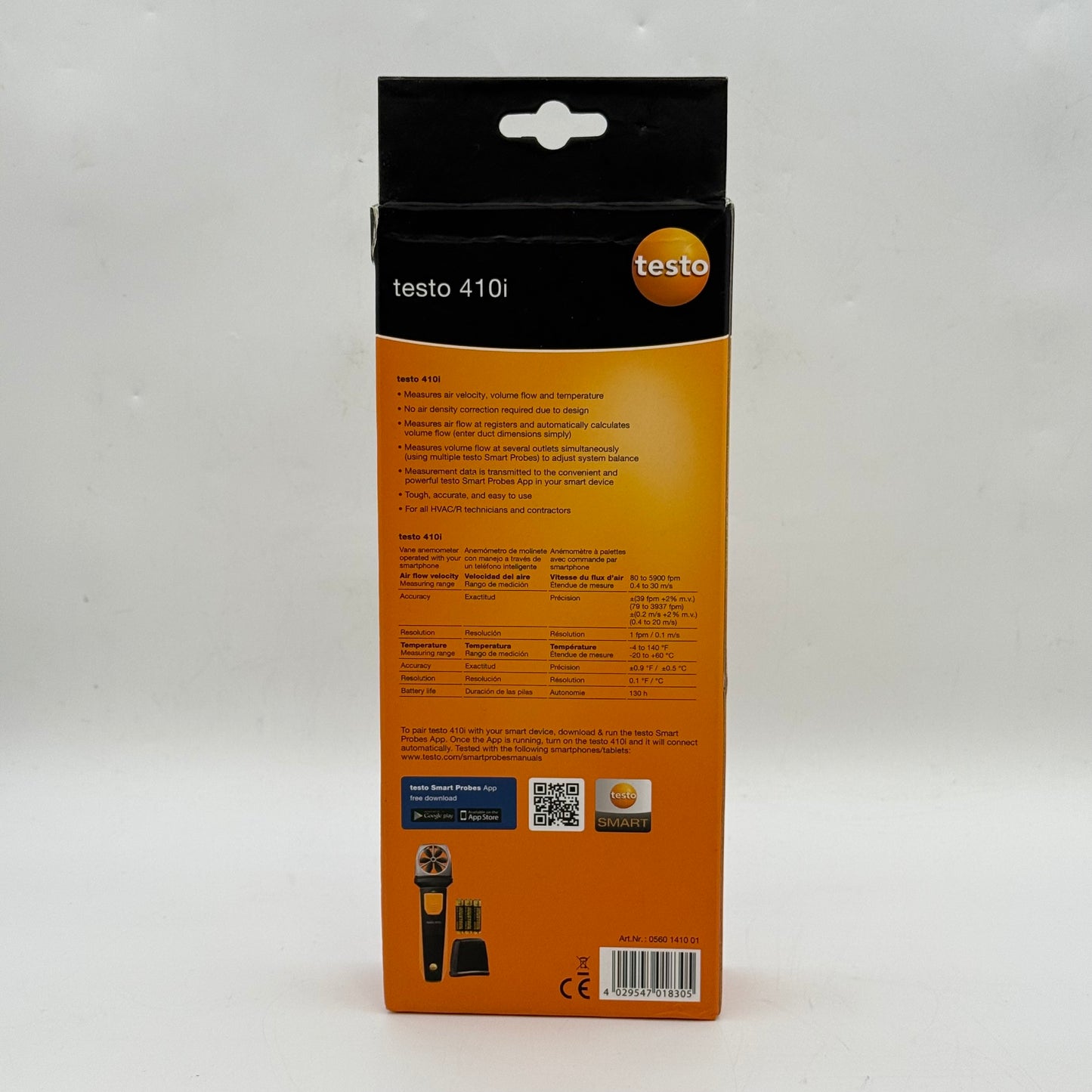 New Testo Smart Probe Vane Anemometer 410i
