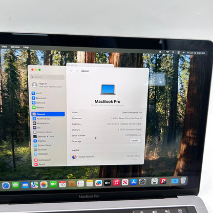 2019 Apple MacBook Pro 13.3" i5 1.4GHz 8GB RAM 256GB SSD Silver A2159