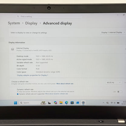 Lenovo ThinkPad T490 20N3 14" i7-8565U 1.8GHz 16GB RAM 256GB SSD