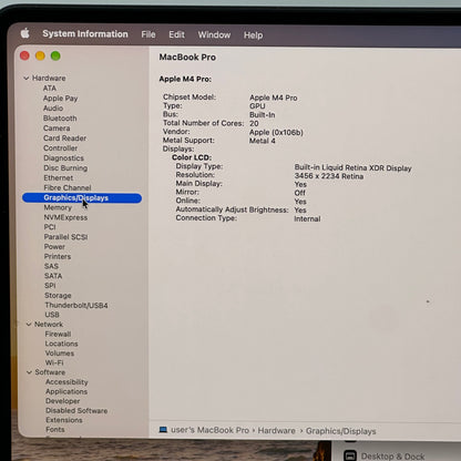 2024 Apple MacBook Pro 16" M4 Pro 20C GPU 4.5GHz 24GB RAM 512GB SSD A3403
