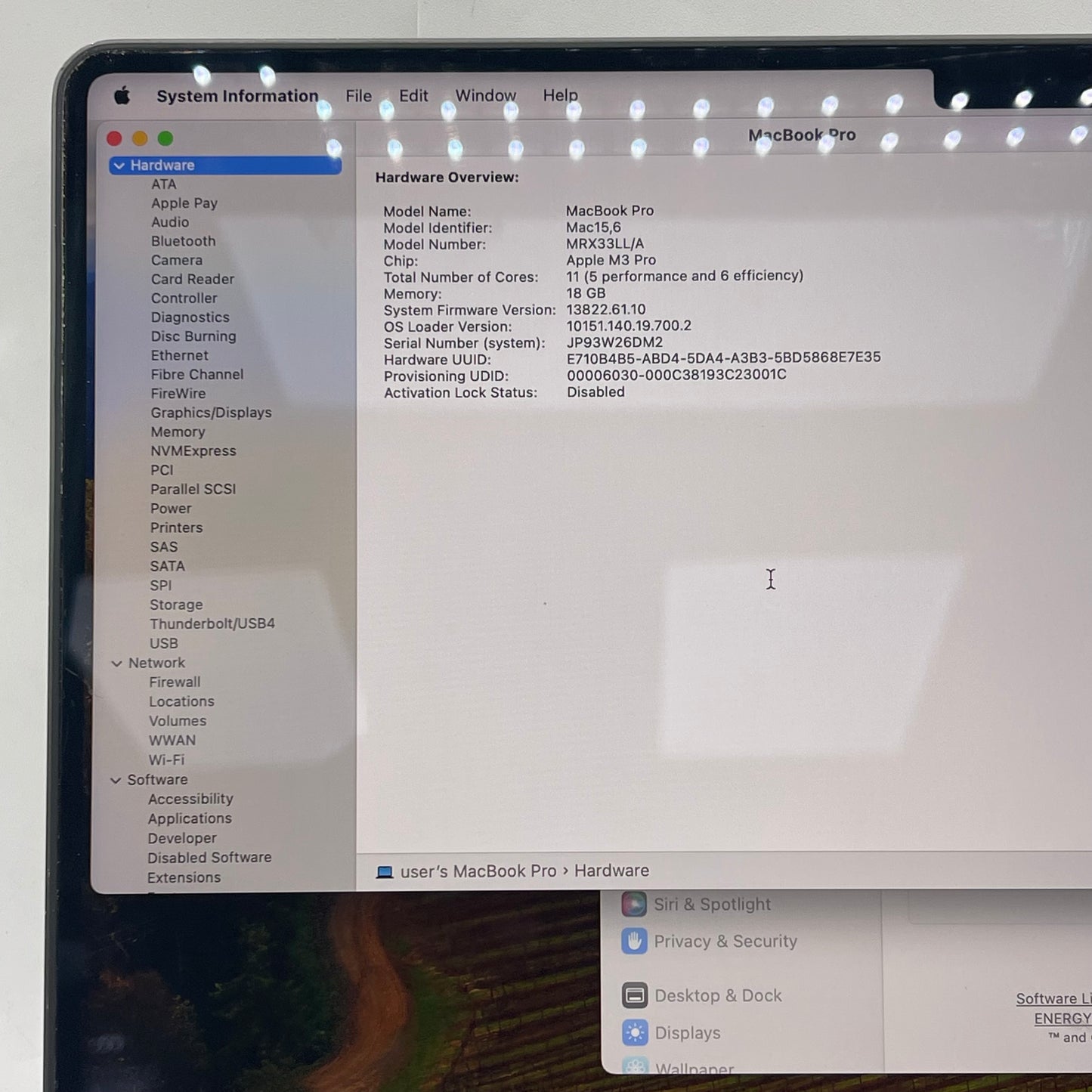 2023 Apple MacBook Pro 14" M3 Pro 14C GPU 4.0GHz 18GB RAM 512GB SSD A2992